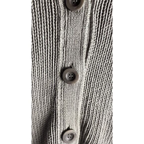 Marco Polo Womens Beige 100% Organic Cotton Small Button Up‎ Mock Neck Sweater - Picture 4 of 9